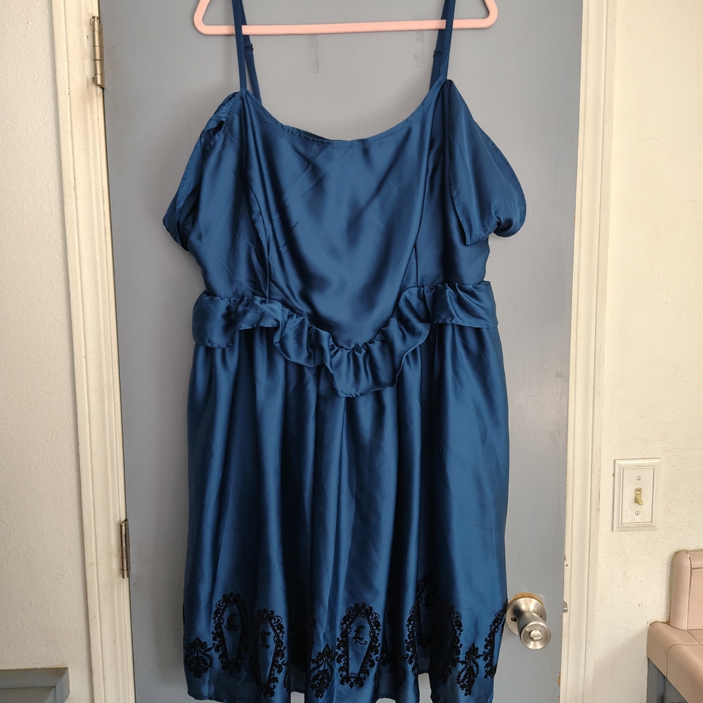 Hot Topic Deep Blue Satin Dress